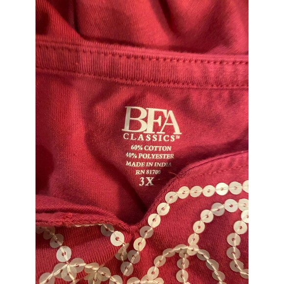 BFA Classic Womens Size 3X Pink Soft T shirt Fabric w/ Sequins Pretty! - Picture 7 of 9